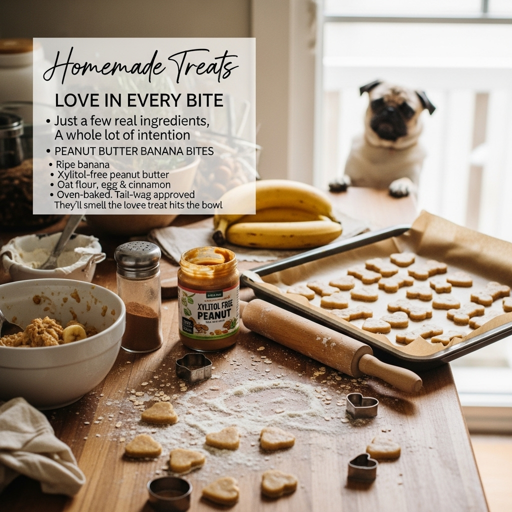 Homemade Treats-Love in Every Bite 7 Truths About Pug Treats 🐾 — What Slaps, What Flops, and What Your Little Loaf Actually Deserves