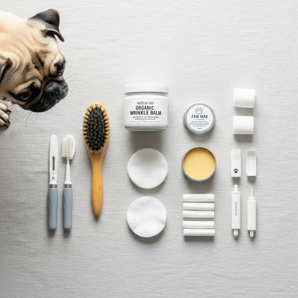 A full hygiene check once a week helps you catch small problems early. Weekly Hygiene Checklist Inspect wrinkles Check eyes for discharge Look inside the ears Run hands along the coat to feel for bumps Check paw pads Check nails Look for dry or flaky skin Smell the breath Small changes can reveal bigger issues, so weekly checks help you stay ahead.