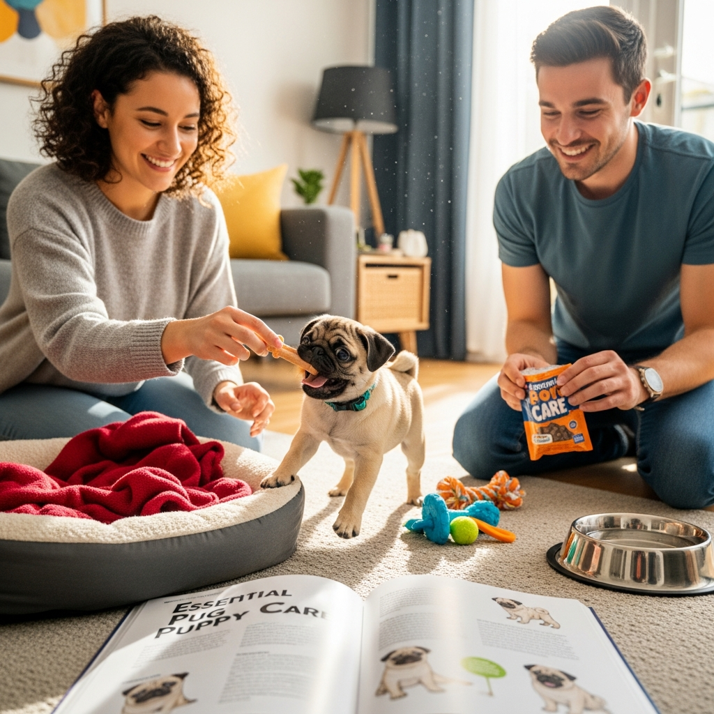 1. Essential Pug Puppy Care for New Owners Joyful Providing proper care from day one lays the foundation for a healthy, delighted pug puppy. Because of their physical traits, pugs require special attention in several areas, including nutrition, grooming, and safety. Feeding Your Pug Puppy Proper nutrition is the cornerstone of pug puppy care. Puppies grow rapidly during the first months, and their food should support healthy development. Select a high-quality small-breed puppy food with real meat as the first ingredient. Avoid fillers like corn, wheat, and soy, which provide limited nutritional value. Feed your puppy two to three times per day, depending on age and veterinarian recommendations. Consistent feeding times also help regulate digestion and establish predictable bathroom routines. Hydration Always provide fresh water. Dehydration can affect brachycephalic breeds quickly because they struggle to regulate body temperature, especially in warmer environments. Grooming Basics While pugs are considered low-maintenance compared to long-haired breeds, their short coats and wrinkled faces require regular care. Grooming keeps them comfortable, reduces shedding, and prevents skin issues. Skin Fold Cleaning Pugs’ facial wrinkles trap moisture, dirt, and bacteria. Gently wipe between wrinkles daily with a soft, damp cloth, then dry thoroughly. This routine prevents yeast infections and skin irritations common in the breed. Brushing Brush your pug puppy once or twice a week with a soft-bristled brush. Regular brushing removes loose hairs, distributes natural oils, and keeps the coat shiny and healthy. Bathing Pug puppies do not require frequent baths. A bath every four to six weeks is sufficient unless they get dirty. Use a gentle, puppy-safe shampoo to avoid irritating their sensitive skin. Nail Care Keep nails short to prevent discomfort or changes in posture. Introduce nail trimming gradually, offering praise and treats, so your pug associates grooming with positive experiences.