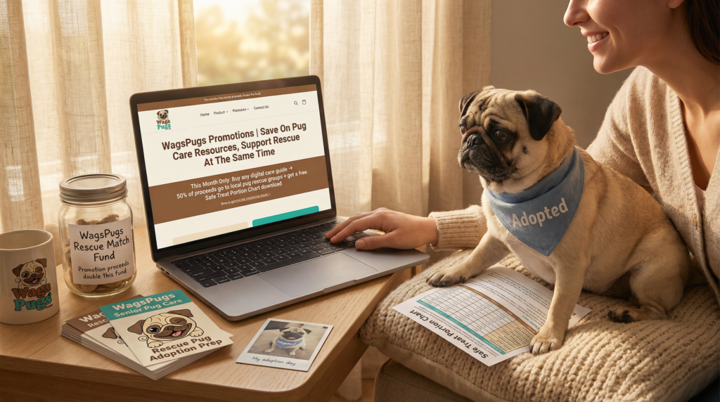 Promotions at WagsPugs are intended to benefit our community and sustain the ongoing operation of our learning platform. We focus on ethical, relevant, and transparent promotional practices that align with responsible Pug ownership and animal welfare. What Our Promotions Include Product Promotions From time to time, WagsPugs may highlight products related to Pug care, comfort, safety, grooming, or general pet well-being. These promotions were chosen in accordance with responsible pet care standards and their applicability to our target audience. Affiliate Promotions Some promotional links on WagsPugs may be affiliate links. This implies that if a user makes a purchase using these links, we might receive a tiny commission at no extra cost to them. Affiliate relationships help support the maintenance of our website and the creation of free educational content. All affiliate content is clearly disclosed and presented with honesty and transparency. Special Offers and Announcements Promotions may also include limited-time offers, announcements from trusted partners, or updates related to our official shopping platform. Our official shopping site is available at: https://shop.wagspugs.com Our Promotional Standards WagsPugs follows strict guidelines for all promotional content: Promotions must be relevant to Pug owners and pet lovers No misleading, harmful, or unethical products are promoted Health-related claims are never exaggerated or misrepresented Sponsored or affiliate content is clearly identified We do not promote unsafe training methods, unethical breeding practices, or products that may compromise animal welfare. Transparency and User Trust User trust is a priority at WagsPugs. Promotional content never overrides editorial integrity. Educational articles are created independently, and recommendations are based on research, professional guidance, and community needs. We encourage users to make informed decisions and consult veterinary professionals when appropriate. Questions About Promotions If you have questions regarding promotions, partnerships, or advertising opportunities, please contact us directly. Email: wagspugs@gmail.com Supporting WagsPugs Through Promotions By engaging with our promotions, you are helping support an independent platform dedicated to education, advocacy, and responsible Pug care. Your support allows us to keep our resources accessible and continuously improve our content. Thank you for being part of the WagsPugs community.