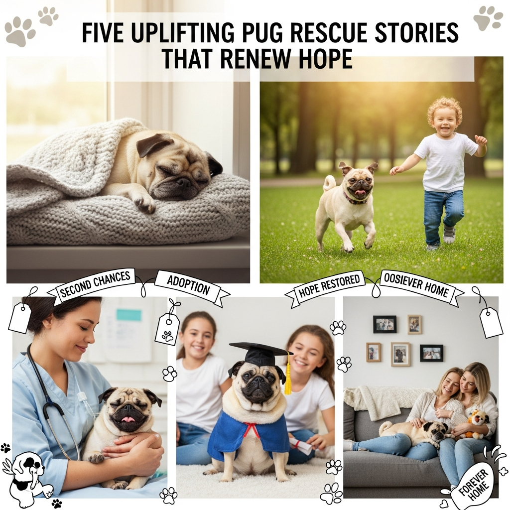 9. Five Uplifting Pug Rescue Stories That Renew Hope Each adoption story reflects a journey filled with challenges, compassion, and emotional transformation. These uplifting examples come from real pug rescue organizations that have changed thousands of lives. Story 1. Bella’s journey to safety Bella was turned in with untreated eye infections and ended up at Pug Nation Rescue of Los Angeles. Volunteers arranged immediate ophthalmology care that saved her vision. Bella’s foster family patiently administered medication and helped her regain comfort. When a compassionate adopter learned about her story, they opened their home and hearts. Bella now enjoys peaceful naps and gentle cuddles, proving that proper medical intervention and loving attention can completely transform a frightened dog’s life. Story 2. Max and the power of companionship Max was discovered wandering without identification and brought to a local dog shelter. Due to respiratory concerns, volunteers contacted a pug rescue group for specialized support. Max struggled to breathe comfortably, but with surgery and attentive foster care, his health improved dramatically. Today, he lives with a retired couple who cherish his affectionate personality. Max's adoption story demonstrates how dedicated rescue care can improve a dog's future that many shelters might not have been able to handle. Story 3. Daisy’s emotional recovery Daisy came from a difficult background and arrived scared and withdrawn. Foster families recognized her need for calm support and provided gentle reassurance every day. Slowly, Daisy began to trust again. She discovered comfort in soft blankets and started bonding with her foster parent. When she finally joined her permanent family, Daisy continued to build confidence. Her emotional journey demonstrates the healing power of patience, empathy, and dedicated foster care. Story 4. Oliver’s transformation after surgery Oliver entered rescue with severe dental issues causing chronic pain. Volunteers coordinated dental procedures and post-surgery treatment that improved his comfort and ability to eat. Once Oliver recovered, his playful side emerged. He rediscovered toys and enjoyed exploring his new home. His adoption story emphasizes the importance of medical treatment and the joy that comes when a rescued pug is finally free from pain. Story 5. Rosie’s second chance at happiness Rosie spent several months waiting for adoption because prospective families were hesitant about her age. However, a compassionate adopter saw beyond the number and recognized the value of giving a senior Pug a loving home. Rosie now spends her days enjoying peaceful walks, content snuggles, and plenty of affection. Her story proves that senior dogs have an incredible capacity for love and deserve the same compassion as younger animals.